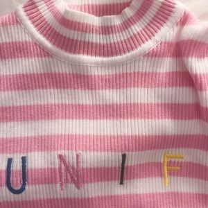 pink and white UNIF top